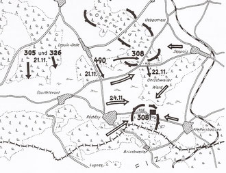 German Assault Map in those November Days