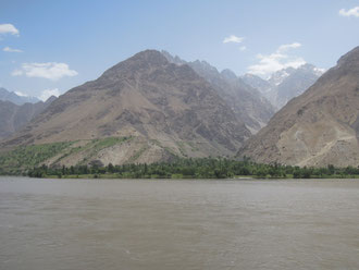 The Panji River and Afghanistan in the background