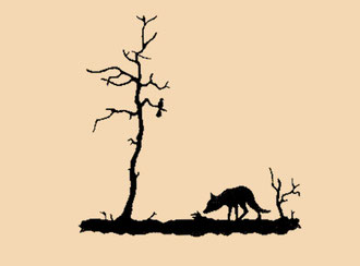 Fuchs unter Bäumen