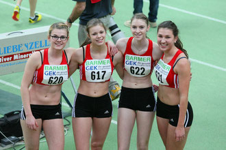 Liefen beherzt ins B-Finale: v.l. Nicole Pollmann, Sophia Heine, Anna Steldermann und Sarah Schütte.