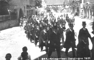 Bezirkskriegerfest in Derdingen 1931