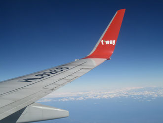 韓国の格安航空 Tway で。