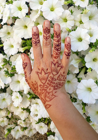 Folk art motif used in mehndi design by travelling henna artist Red Hand Henna