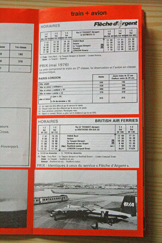 Brochure SNCF sur les différentes solutions de traversée de la Manche dans les années 70