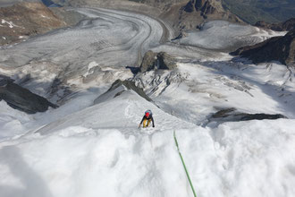 Piz Palü, Ostpfeiler, östlicher Nordwand Pfeiler Piz Palü, östlicher Nordwandpfeiler, Schlussgrat, Firngrat