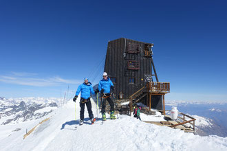 Spaghettitouren, Spaghetti-Viertausender, Skihochtouren, Monterosa, Ludwigshöhe, Parrotspitze, Signalkuppe, Zumsteinspitze, mit Ski, Zumsteinspitze