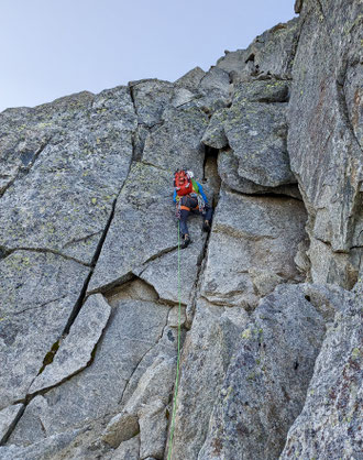 Frendopfeiler, Frendo spur, Chamonix, Aiguille du Midi, Nordwand, North face, Plan d l'aiguilles, Lac Bleu