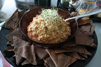 Chocolate Nachos and Walnut Saffron Paté