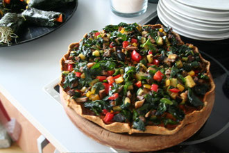 Raw Buckwheat Pizza with Fermented Cheeze and Vegetables