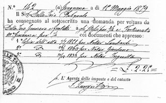 Atto di Registro 19 maggio 1879