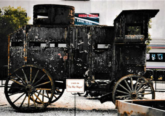 The biggest prop of any John Wayne movie: the "War Wagon" was displayed on the Universal City Tour.