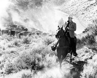 John Wayne first used the Mammoth Location along US-395 in "Flame of Barbary Coast". 