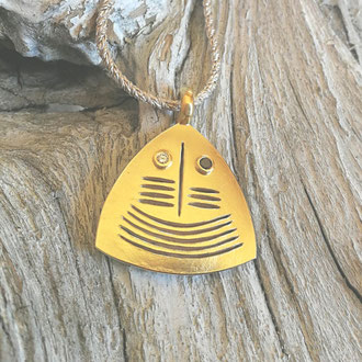 SymbolSchmuckanhänger Silber Gold mit Stein Diamant und Diamant schwarz