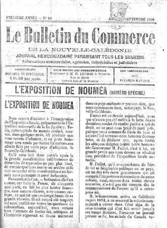 Le Bulletin du Commerce de la Nouvelle-Calédonie (22 septembre 1899)