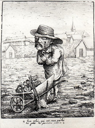 Caricature de Léonce Rousset (Album de l'Ile des Pins du 21 septembre 1878)