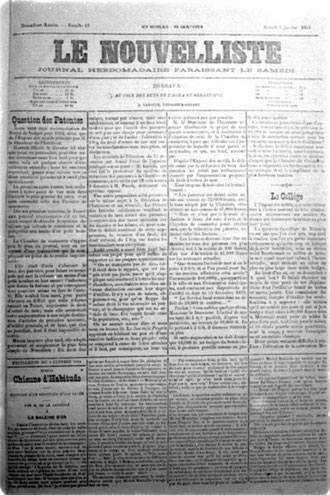 LE NOUVELLISTE (5 Janvier 1884)