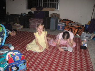 sitting in our living room with all of our furniture on the first night