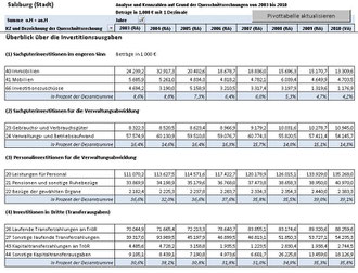 Investitionsverlauf Stadt Salzburg 2003-2010 (Bild 1)