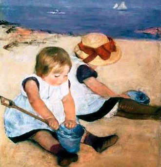 MARY CASSATT - Due bambine sulla spiaggia