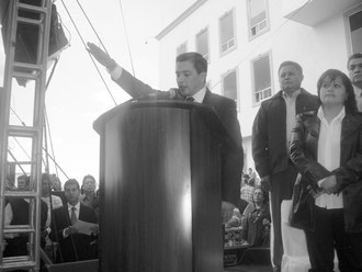 Julio Soto, alcalde de Tulancingo en su toma de protesta