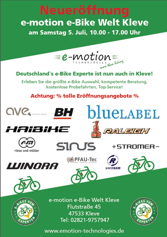 Eröffnungsfeier e-motion e-Bike Welt Kleve
