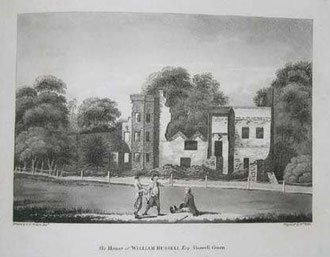 The house of William Russell after the 1791 Riots drawn by P H Witon Jnr. Image downloaded from Wikipedia and believed to be out-of-copyright.