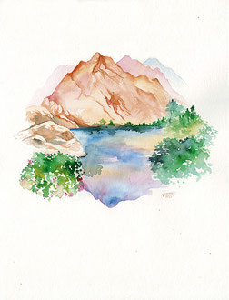 Pyrénées aquarelle 24X32