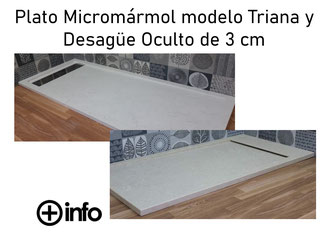 Platos de Micromármol modelo Triana y Desagüe Oculto 3 cm
