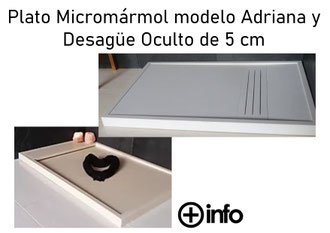 Platos de Micromármol modelo Adriana y Desagüe Oculto 5 cm