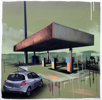 50x50cm. Acrylic and spray paint on canvas. "Jeunesse éternelle" 2015. Sold out