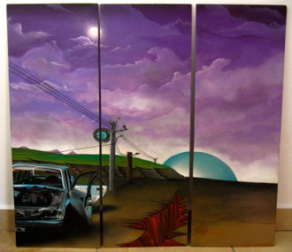 90x90 cm. Acrylic and spray paint on wood. "Deux mille douze" 2009. Sold out