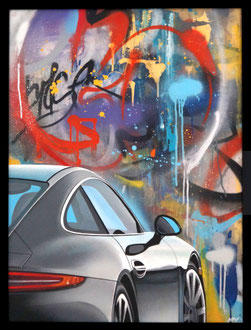 80x60cm.  Acrylic and spray paint on wood. "911" 2017