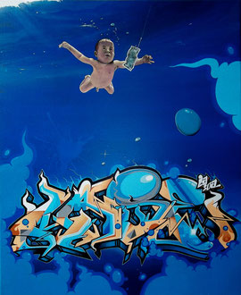 61x50 cm. Acrylic on canvas. "Nevermind" 2013. Sold out