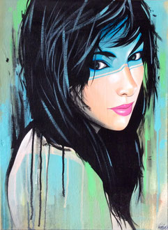 60x45cm. Acrylic on canvas. "Makeup" 2016