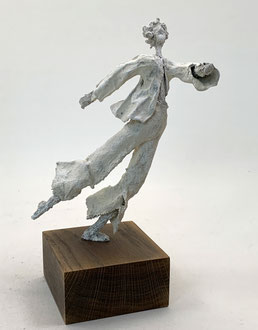 Kleine monochrome Skulptur - Pappmache/mixed media - 26 cm -verkauft-