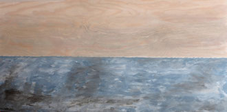 Horizont, Acryl auf Holz in 120x60