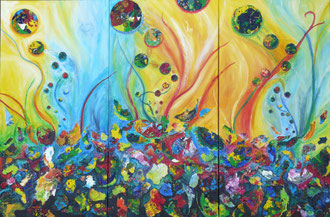 Der Aufstieg, Tryptichon, 100 x 150 cm