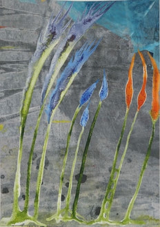 Blaue Maurizius, Tusche und Acryl auf Papier, DIN A4, 
