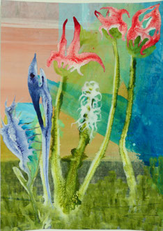 Weißer Sonderling, Tusche und Acryl auf Papier, DIN A4, 