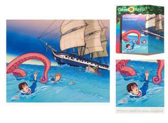Episode 34 "Un monstre sous les mers" - format 24,2 x 19,4 cm - Vendu.