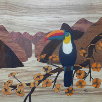 Le jardin extraordinaire - marqueterie - Atelier Eclats de Bois - 38 isère