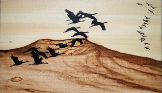 Envolée - marqueterie - Atelier Eclats de Bois - 38 isère