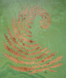 Fougère d'automne - marqueterie - Atelier Eclats de Bois - 38 isère