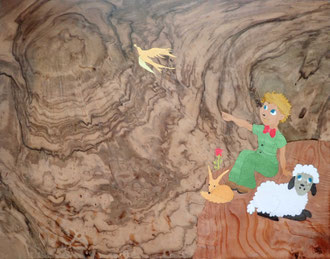 L'univers du Petit Prince  - marqueterie - Atelier Eclats de Bois - 38 isère