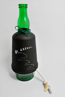 BT140 - bottiglia da tavola a base cromatica verde con parete a lavagna riscrivibile - dim.150 cl
