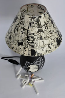 L30 - lampada da tavolo decorativa con parete a lavagna riscrivibile, attacco lampadina E14