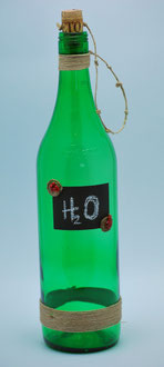 BT94 - bottiglia da tavola decorativa in vetro verde con parete a lavagna riscrivibile e magnetica - dim. 1 lt