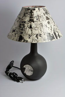L30 - lampada da tavolo decorativa con parete a lavagna riscrivibile, attacco lampadina E14