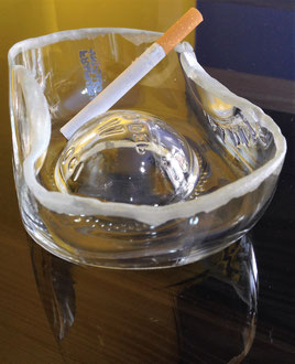 EPSC - CandelaPosacenere double-use derivato da fondo di bottiglia  - vista laterale