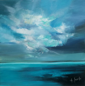 BLUE OCEAN, 50x50x4 cm, Acryl auf Leinen